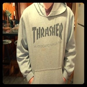 Grey/black Thrasher Hoodie